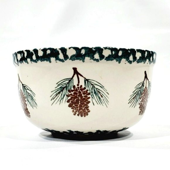 Tienshan Folk Craft Pinecone 5.5" Soup Cereal Bowl Replacement Spongeware - Picture 1 of 7